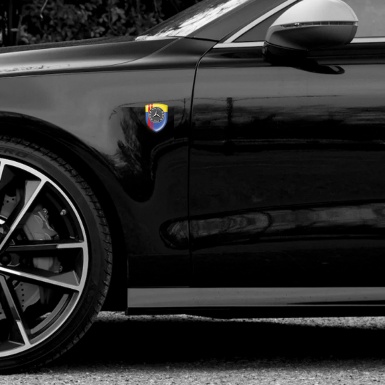 Mercedes Benz Resin Sticker blue Yellow with Red Lines Design 