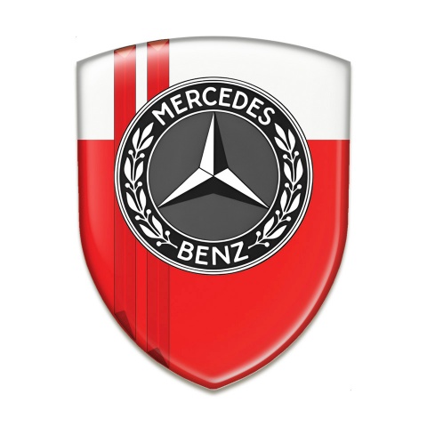 Mercedes Benz Tuning Emblem red White Design 