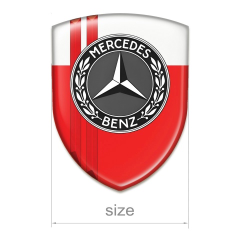 Mercedes Benz Tuning Emblem red White Design 