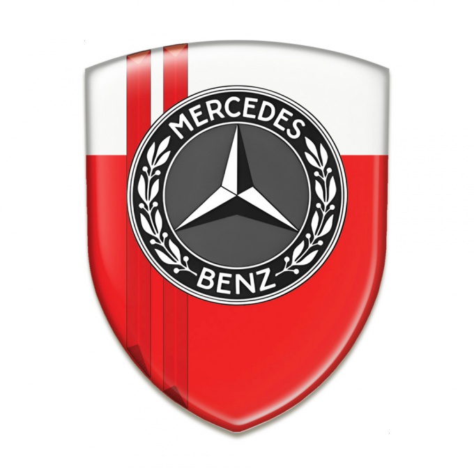 Mercedes Benz Tuning Emblem red White Design 