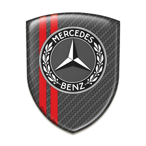 Mercedes Benz Car Interior Badge Carbon with Red Lines Style 