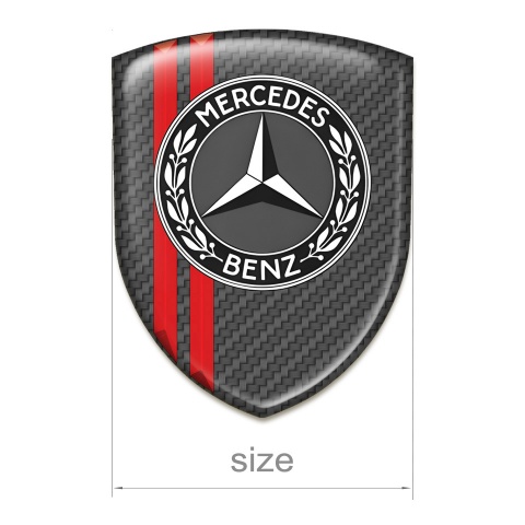 Mercedes Benz Car Interior Badge Carbon with Red Lines Style 