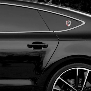 Mercedes Benz Silicone Car Decal Badge Mesh Effect with Red Lines 
