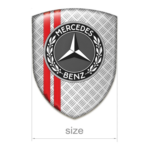 Mercedes Benz Silicone Car Decal Badge Mesh Effect with Red Lines 