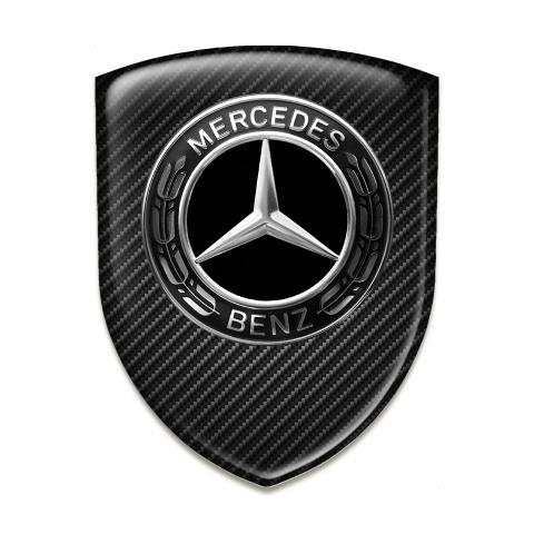 Mercedes Benz Tuning Emblem lack Carbon Base Metal Logo Effect 