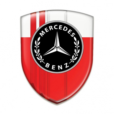 Mercedes Benz Self Adhesive Car logo Emblem Red White Style 