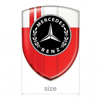 Mercedes Benz Self Adhesive Car logo Emblem Red White Style 