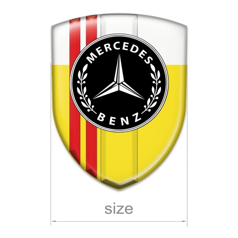 Mercedes Benz Car Interior Badge Yellow White with Red Lines Design 