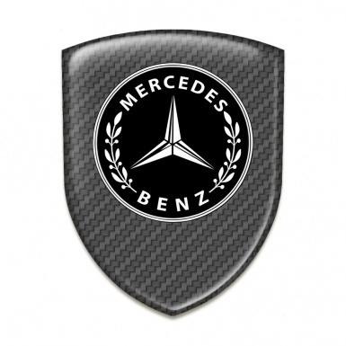 Mercedes Benz Emblem Badge Logo Classic Carbon Style 