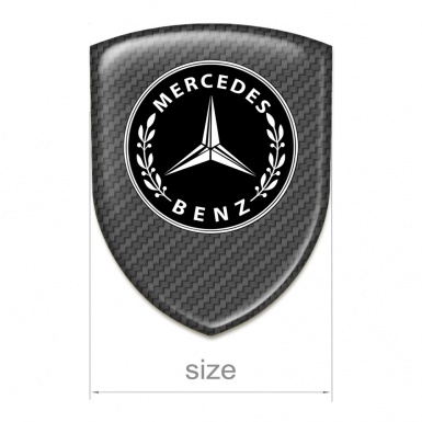 Mercedes Benz Emblem Badge Logo Classic Carbon Style 