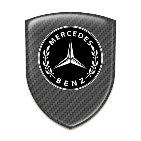 Mercedes Benz Emblem Badge Logo Classic Carbon Style 