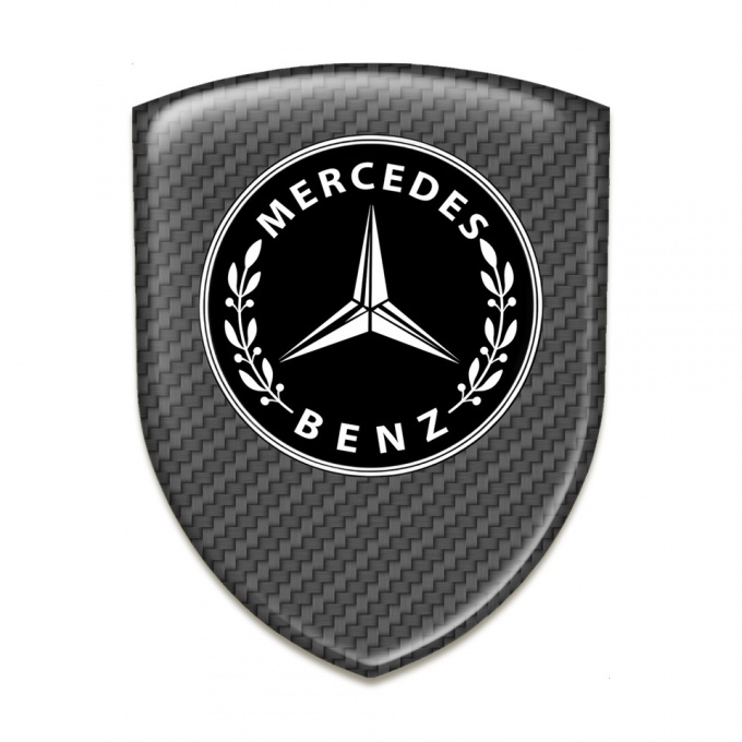 Mercedes Benz Emblem Badge Logo Classic Carbon Style 