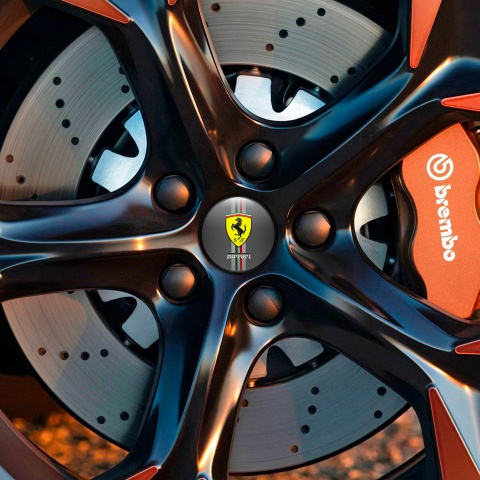 Ferrari Wheel Emblems for Center Caps Carbon Black Ring