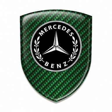 Mercedes Benz Domed Emblem Green Carbon Design 