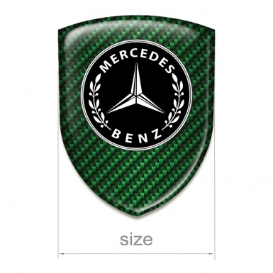 Mercedes Benz Domed Emblem Green Carbon Design 