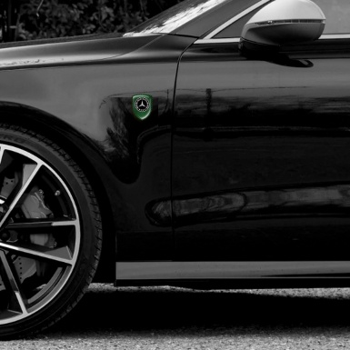Mercedes Benz Domed Emblem Green Carbon Design 