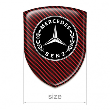 Mercedes Benz Resin Sticker Red Carbon Style 