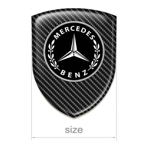 Mercedes Benz 3D Gel Emblem Black Grey Fibers Design 