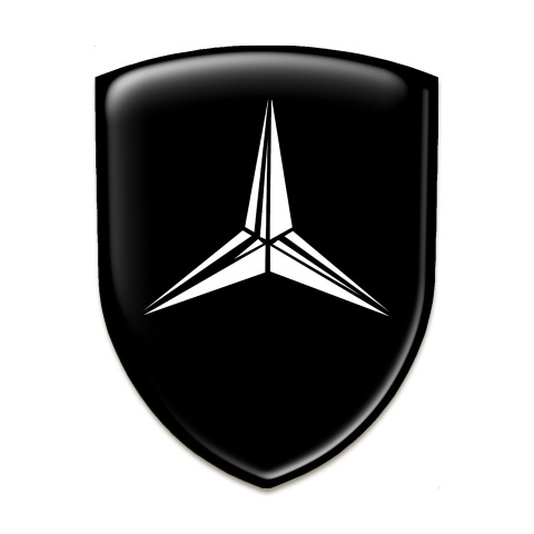 Mercedes Emblem Interior Black Base white Logo Style 