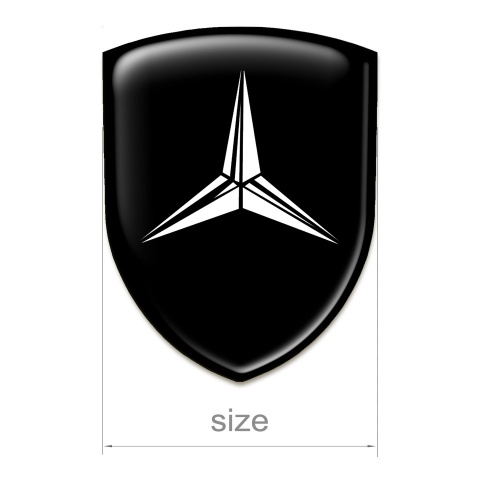 Mercedes Emblem Interior Black Base white Logo Style 