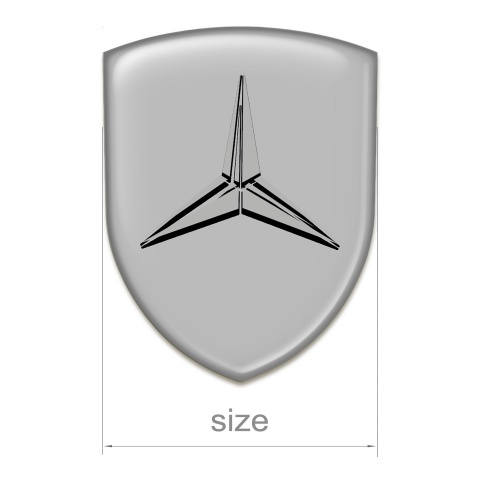 Mercedes Car Accessories Badge Grey Base Grey Logo 