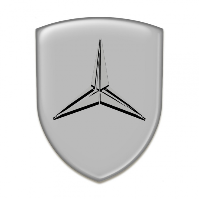 Mercedes Car Accessories Badge Grey Base Grey Logo 