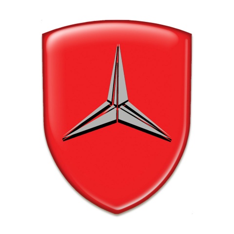 Mercedes Self Adhesive Car logo Emblem Red Print Grey Logo Edition 