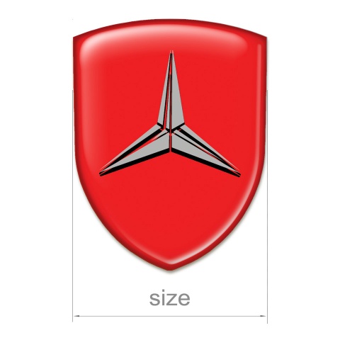 Mercedes Self Adhesive Car logo Emblem Red Print Grey Logo Edition 