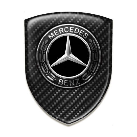 Mercedes Benz Car Interior Badge dark Carbon with Metallic logo Effect 