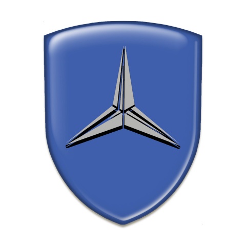 Mercedes Silicone Car Decal Badge Blue Base Grey Logo Edition 