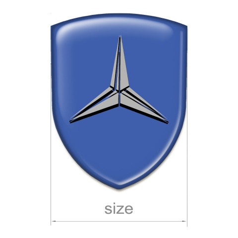 Mercedes Silicone Car Decal Badge Blue Base Grey Logo Edition 