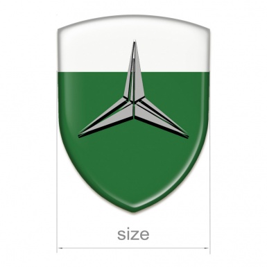 Mercedes Silicone Badge Green White Base Grey Logo 