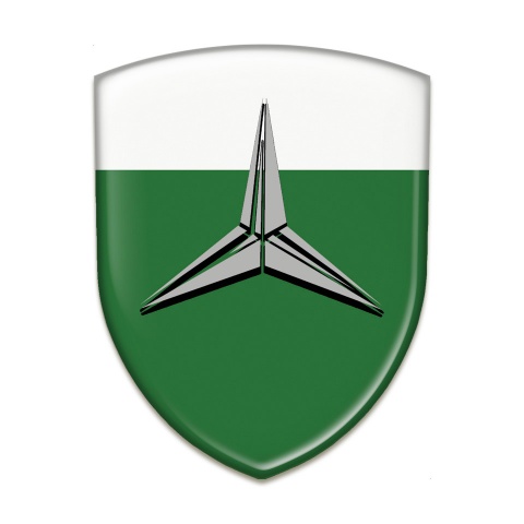 Mercedes Silicone Badge Green White Base Grey Logo 