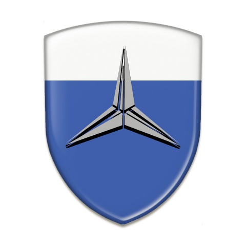 Mercedes Auto Emblem Blue White Base Grey Logo Edition 