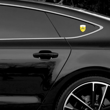Mercedes Emblem Badge Logo Yellow White Base Grey Logo Type 