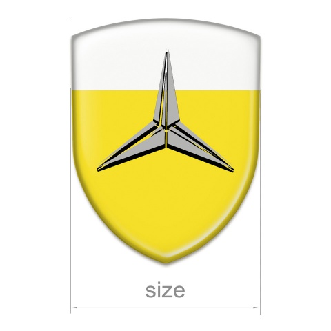 Mercedes Emblem Badge Logo Yellow White Base Grey Logo Type 