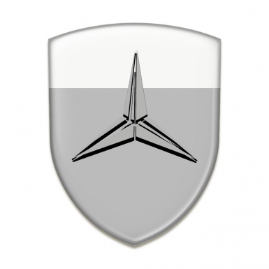 Mercedes Tuning Emblem Grey White Base Grey Logo 