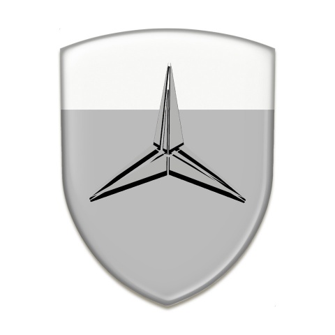 Mercedes Tuning Emblem Grey White Base Grey Logo 