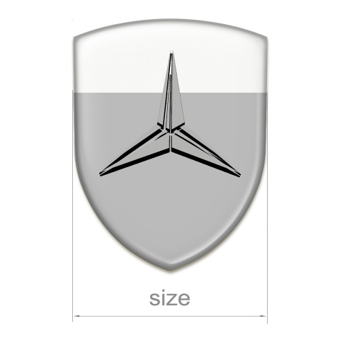 Mercedes Tuning Emblem Grey White Base Grey Logo 