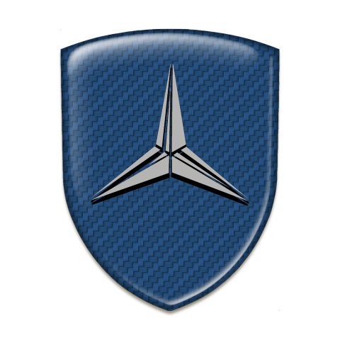 Mercedes Self Adhesive Emblem Logo Navy blue carbon Base Grey Logo 