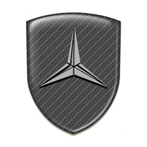 Mercedes Domed Emblem Carbon Base Grey Logo Design 