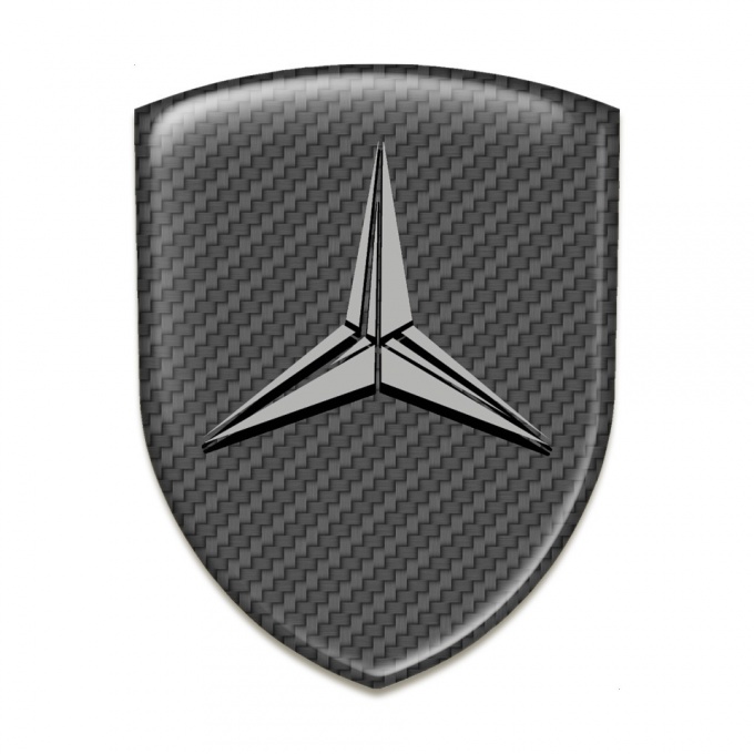 Mercedes Domed Emblem Carbon Base Grey Logo Design 