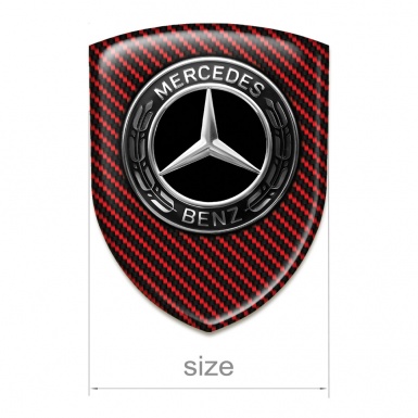 Mercedes Benz Resin Sticker Red Carbon Metallic Logo efffect