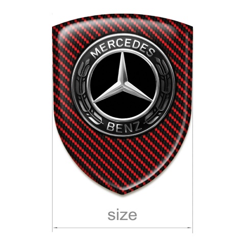 Mercedes Benz Resin Sticker Red Carbon Metallic Logo efffect