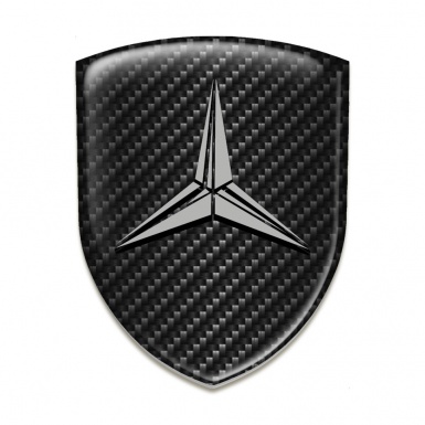 Mercedes Self Adhesive Emblem Logo Dark Carbon Grey Logo 