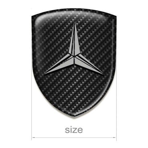 Mercedes Self Adhesive Emblem Logo Dark Carbon Grey Logo 