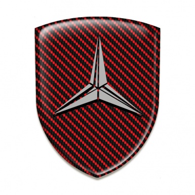 Mercedes Domed Emblem Red Carbon Grey Logo Design 