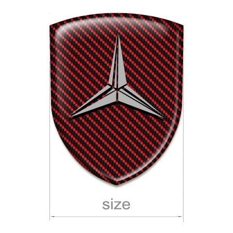 Mercedes Domed Emblem Red Carbon Grey Logo Design 