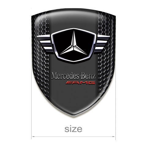 Mercedes 3D Gel Emblem Perforated Steel with Winged logo Style 