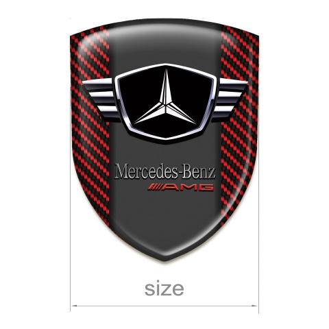 Mercedes Emblem Interior Red Carbon Winged logo Design 